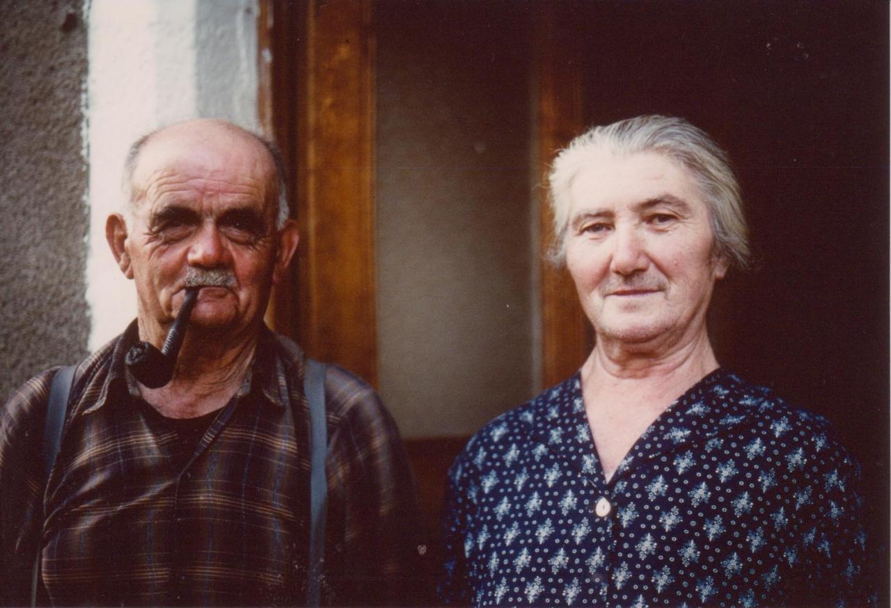 Louis et Yvonne, Saint-Chamant, Corrèze, années 70